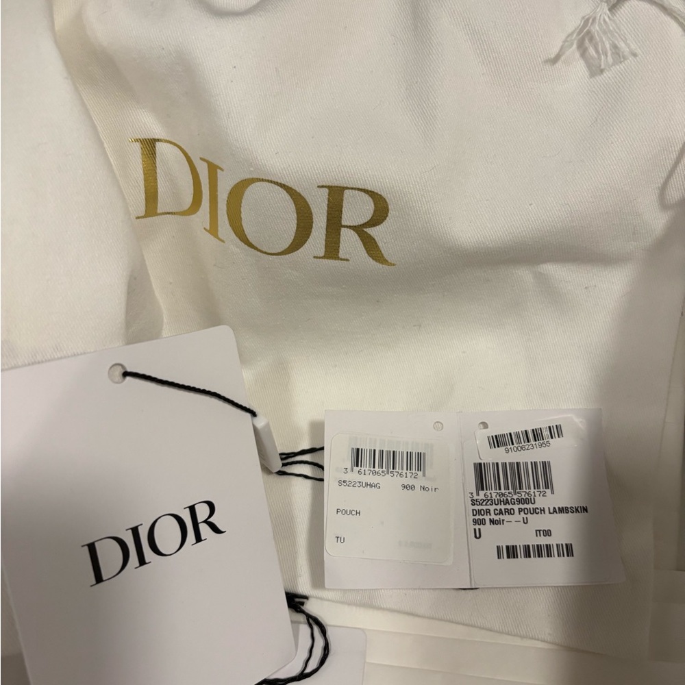Christian Dior Black Caro Pouch Lambskin Drawstring Bag - Picture 8 of 8